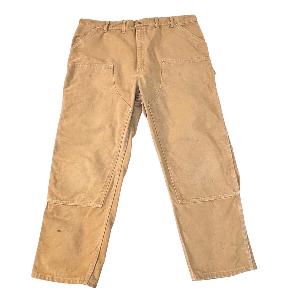 Vintage 90s Carhartt B01 Double Knee Work‎ Pants men's 40x28 Brown Duck Canvas